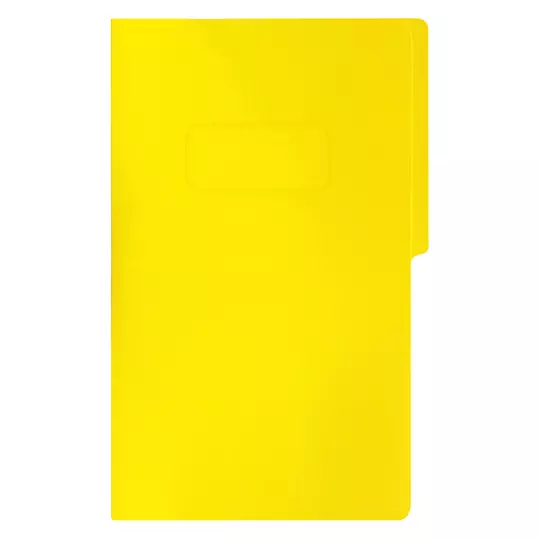 Carpeta pressboard con broche Fortec oficio color amarillo, paquete c/10 pzas