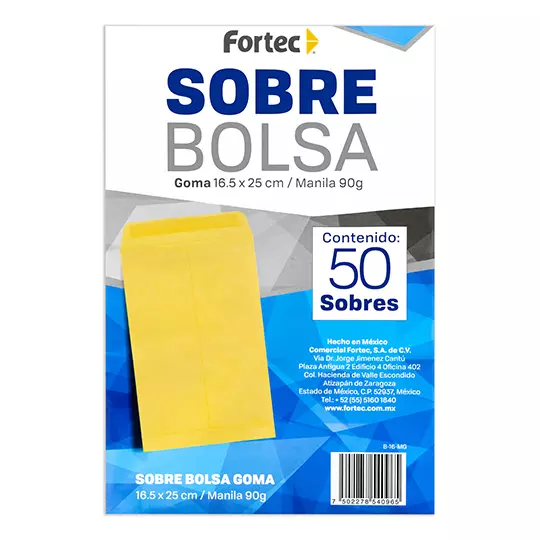 Sobre manila engomado Fortec esquela caja con 50 piezas