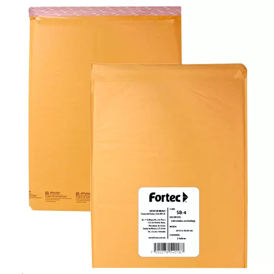 Sobre de burbuja Fortec 24.13 X 36.83 cmpaquete con 5 piezas