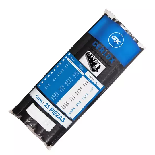 Gusano cerlox GBC plástico negro 7/8"  38 aros