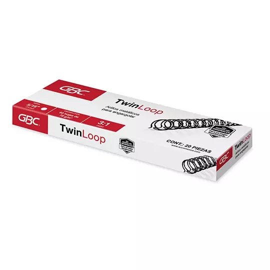 ARILLO METALICO TWIN LOOP COLOR NEGRO DE5/16 PULGADAS, CAJA CON 20 PZAS