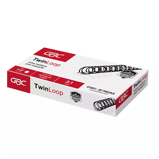 ARILLO METALICO TWIN LOOP COLOR NEGRO DE7/16 PULGADAS, CAJA CON 20 PIEZAS