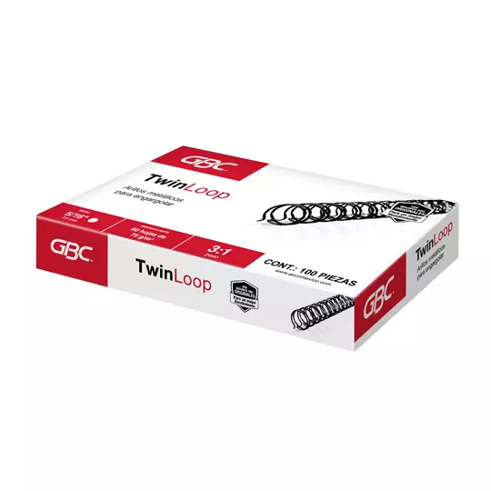 ARILLO METALICO TWIN LOOP COLOR NEGRO DE5/16 PULGADAS, CAJA CON 100 PIEZAS