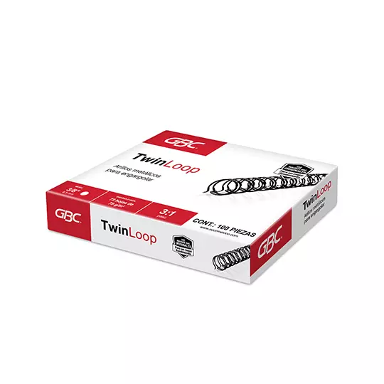 ARILLO METAL TWIN LOOP NEGRO 3/8" GB PASO 3:1 CAPACIDAD 61-75 HOJAS