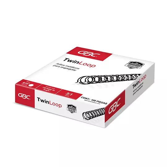 ARILLO METALICO TWIN LOOP COLOR NEGRO DE9/16 PULGADAS, CAJA CON 100 PIEZAS