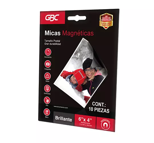 Mica magnética GBC tamaño fotografía  con 10 piezas