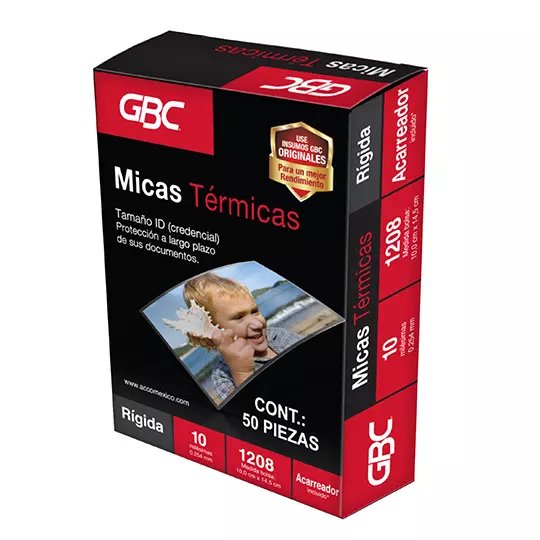 Mica térmica GBC 10x14.5cm espesor de 10milésimas forma rígida