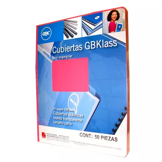 Cubierta plástica tamaño carta GBklas GBC color rosa