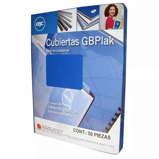 Cubierta plástica tamaño carta GBPlak liso GBC color azul medio