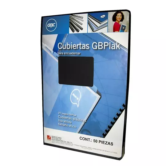 Cubierta plástica oficio GBPlak liso GBCcolor negro