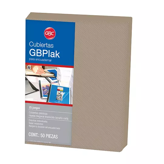 Cubierta rayada capuchino GBC  tamaño carta