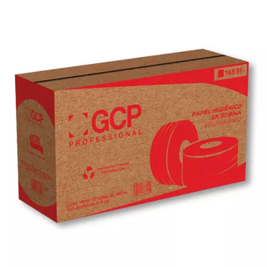Papel higienico blanco GCP Paper, caja con 12 bobinas de 180m modelo 14831