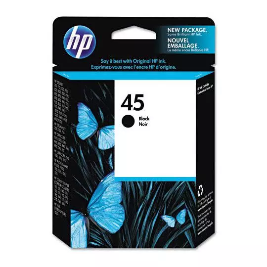 Cartucho de tinta negra HP 45.