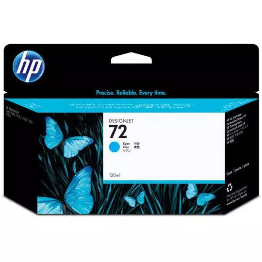 Cartucho de tinta HP 72 de 130 ml cian.