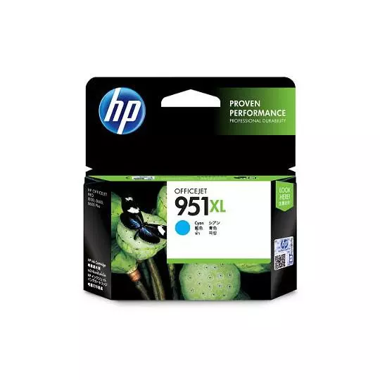 Cartucho de tinta cian HP 951xl.