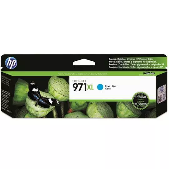 Cartucho de tinta cian HP 971xl. 