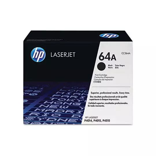 Cartucho de tóner negro HP 64a.