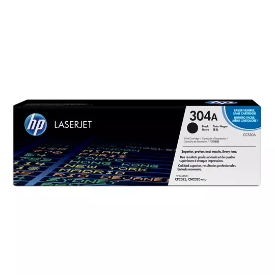 Cartucho de tóner negro HP 304a.