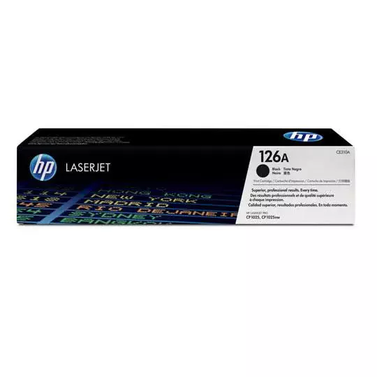 Cartucho de tóner negro HP 126a.