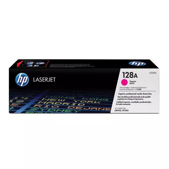 Cartucho de tóner magenta HP 128a.