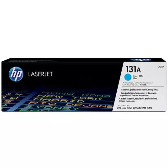 Cartucho de tóner cian HP 131a.