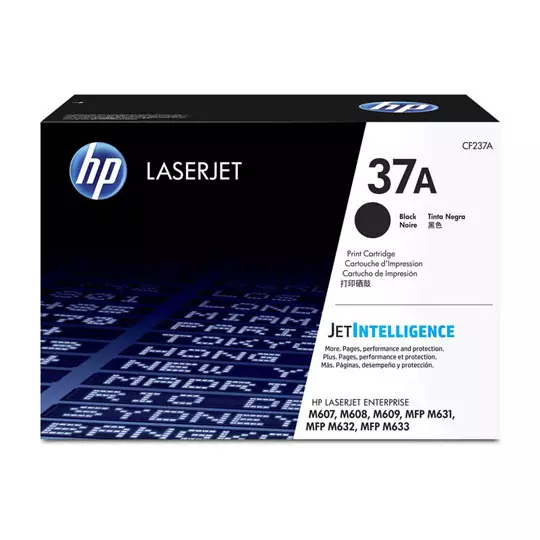 Cartucho de tóner negro HP 37a.