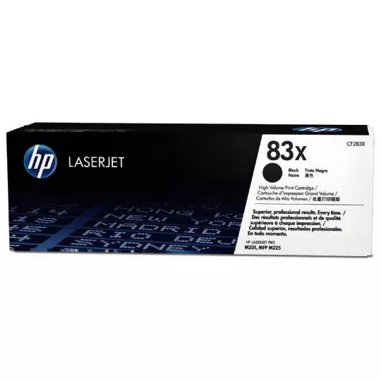 Cartucho de tóner negro HP 83x.