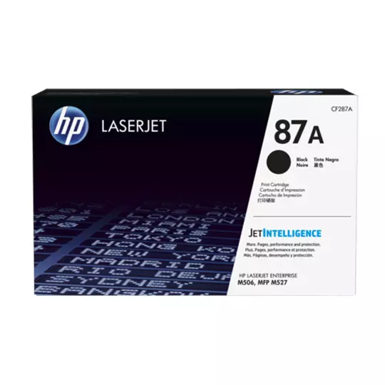Cartucho de tóner negro HP 87a.