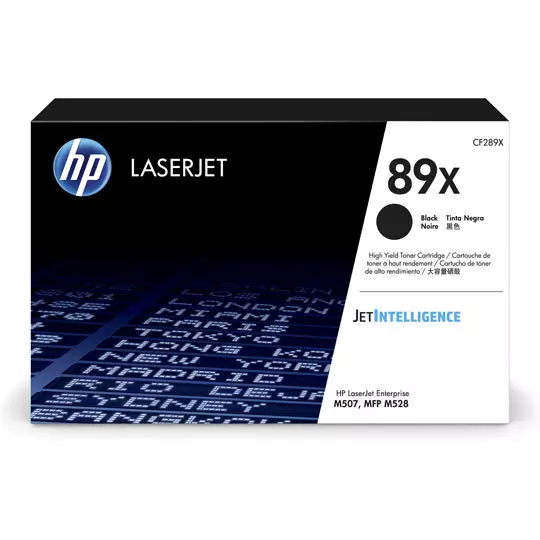HP 89x black laserjet toner cartridge.