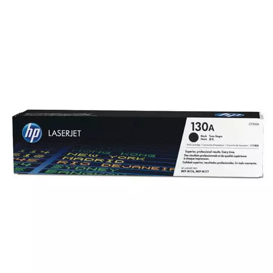 Cartucho de tóner negro HP 130a.