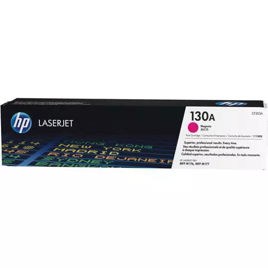 Cartucho de tóner magenta HP 130a.