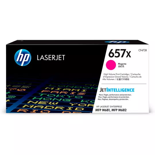 Cartucho de tóner magenta HP 657x.