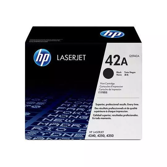 Cartucho de tóner negro HP 42a.