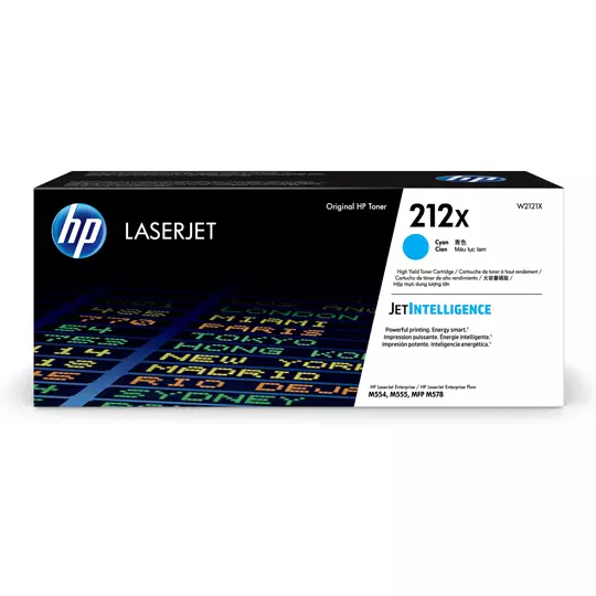 Cartucho de toner cian HP 212x.