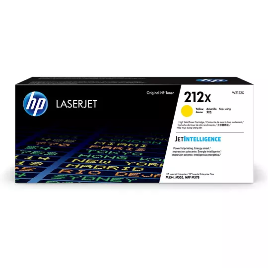 Cartucho de toner amarillo HP 212x. 