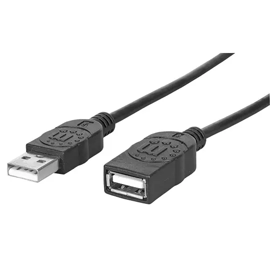Cable Manhattan USB A Macho - USB A Hembra 1m Negro