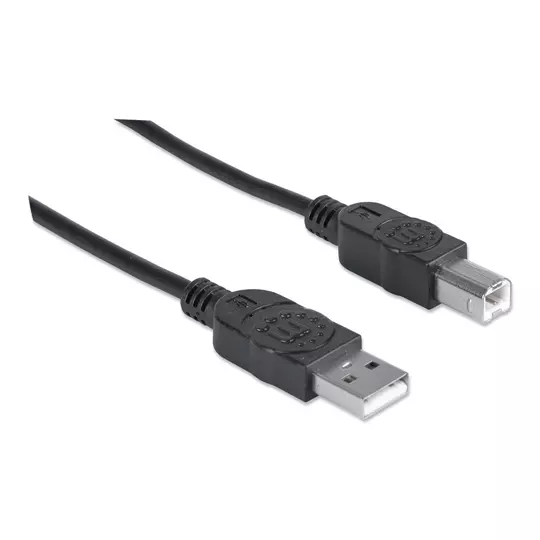 Cable USB v2.0 a-b  5.0 m, Negro Manhattan