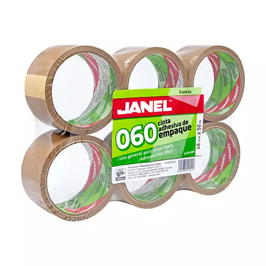 Cinta empaque línea 060 canela JANEL 48x50 con 6 piezas