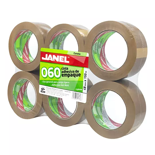 Cinta empaque línea 060 canela JANEL 48x150 con 6 piezas