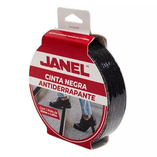 Cinta antiderrapante negra Janel 25 mm x4.57 m, 1 pieza