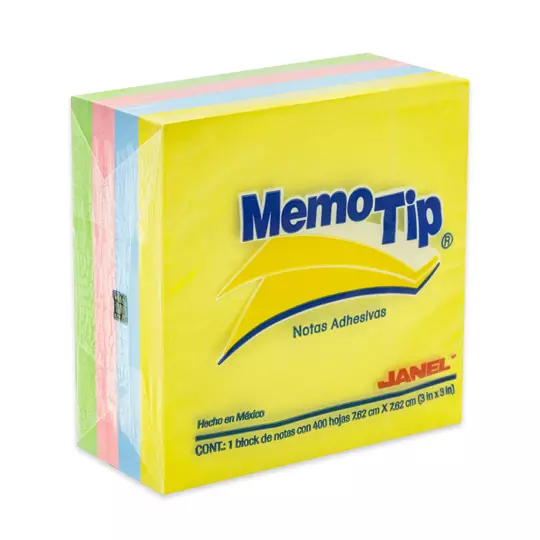 Notas Adhesivas Memo Tip pastel 3x3 pulg1 block con 400 hojas