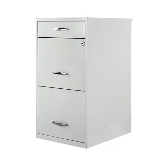 Archivero metálico MUNDO IN tamaño carta 2 gavetas + 1 cajón color blanco