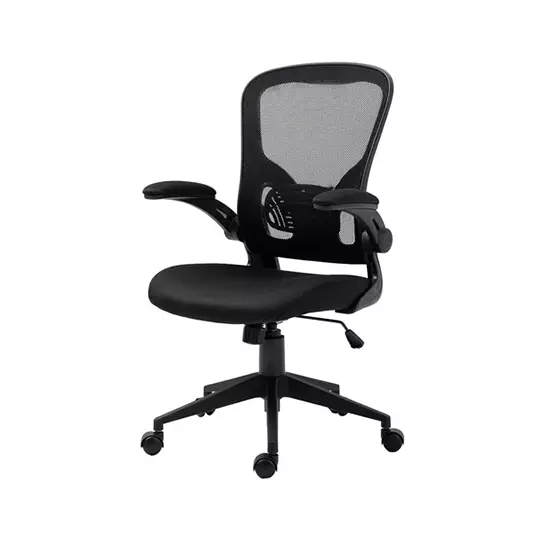 Silla ejecutiva MUNDO IN mod. Vest con malla y asiento en tela color negro