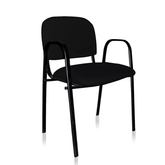 Silla fija MUNDO mod. ISO con descansabrazos respaldo y asiento en tela