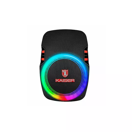 Bafle recargable KAISER 15" 25,000 w conmicrófono alámbrico y tripie