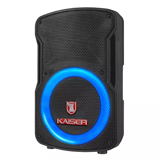 Bafle recargable KAISER con micrófono alámbrico 7,200  w con asa roja