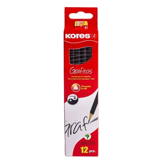Lapices de grafito kores 2-HB caja 12 pz.