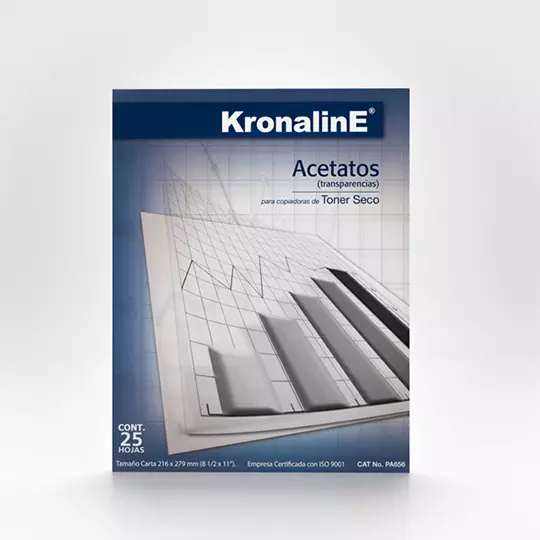 Pelicula de acetato Kronaline tamaño carta paquete con 25 hojas