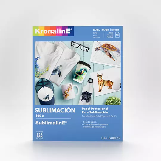 Papel para sublimacion Kronaline tamaño carta paquete con 125 hojas
