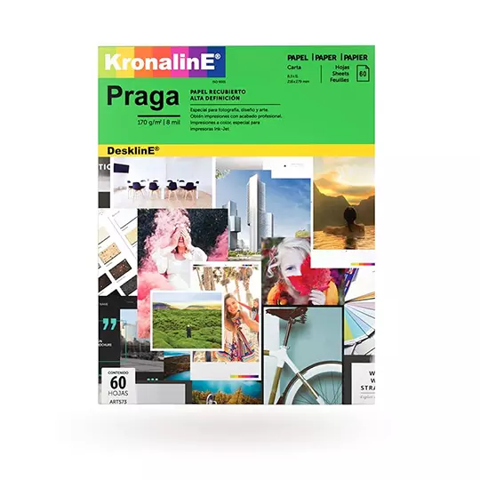 Papel fotografico Kronaline recubierto mate tamaño carta paquete con 60 hojas